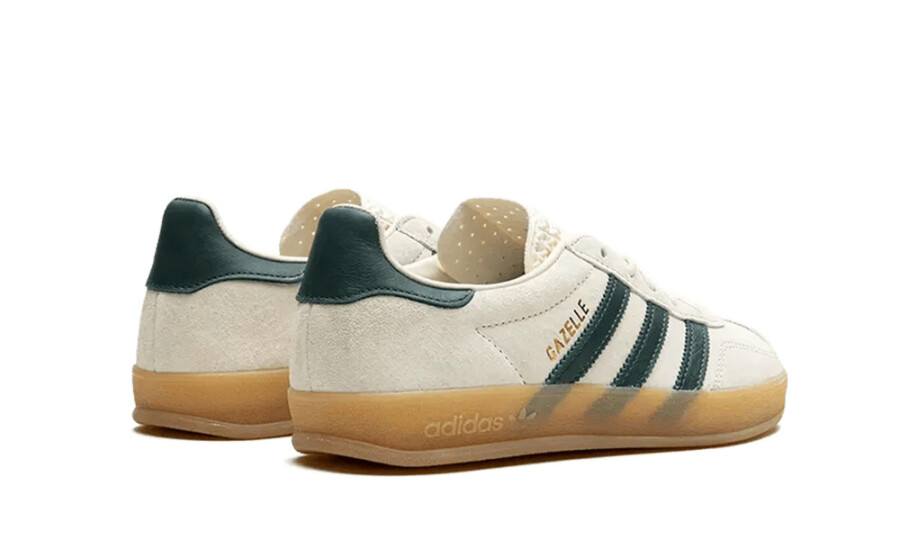 adidas gazelle silver green womens Adidas Gazelle Indoor Cream White Collegiate Green Gum (IH7502)