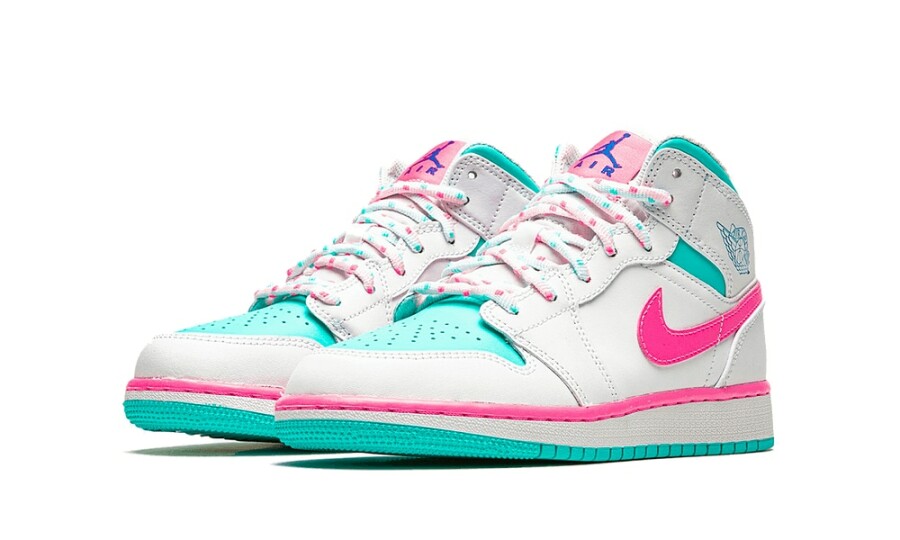 Pink and green jordans hotsell