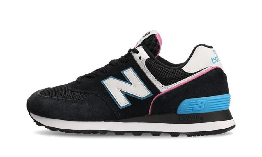 New Balance 574 Black Vibrant Sky Pink (Women's)