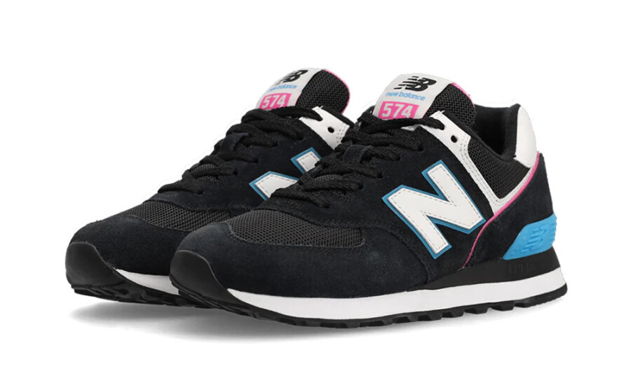 New Balance 574 Black Vibrant Sky Pink (Women's)