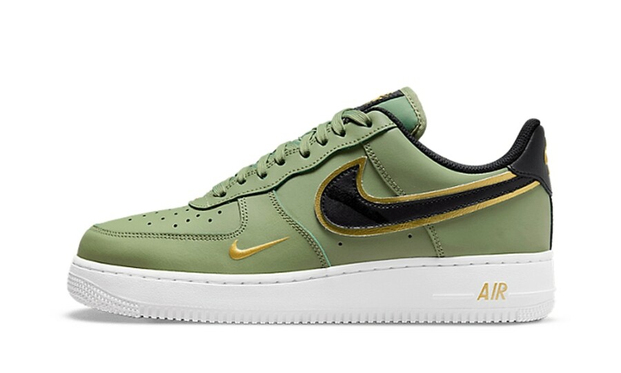Nike Air Force Low 07 LV8 Double Swoosh Olive Gold Black DA8481-300